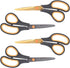 CCR Scissors 8 Inch Soft Comfort-Grip Handles Sharp Titanium Coating Blades, 4-Pack...