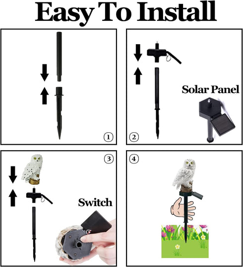 DOUBLE 2 C Solar Garden Light Outdoor, Owl Solar Garden Stake Light, Waterproof Warm White LED Light for Garden, Patio, Yard, Lawn, Walkway Decora...