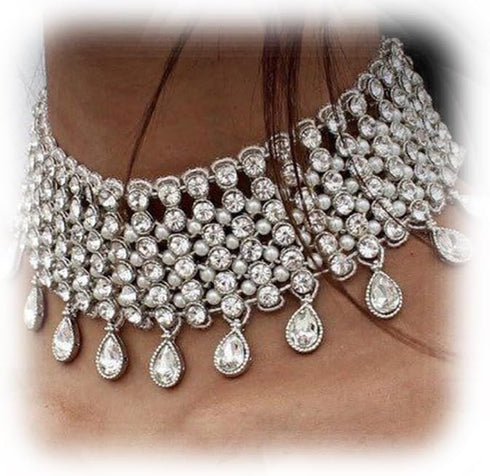 YERTTER Vintage Boho Full Rhinestones Necklaces Tassel Jewelry Set Layered Pendant Statement Chunky Chain Necklace for Women...