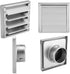 Louvered Outdoor Dryer Vent Cover Air Vent Duct Grill 100mm Stainless Steel Wall Air Vent Square Tumble Dryer Extractor Fan Outlet Outdoor Weather...