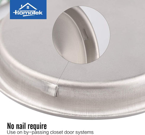 HOMOTEK Closet Door Finger Pull 2-1/8”, Easy Snap in Installation, Satin Nickel Finish, No Nail Require, Fits a 5/16”Depth x 2-1/8" Diameter Openi...
