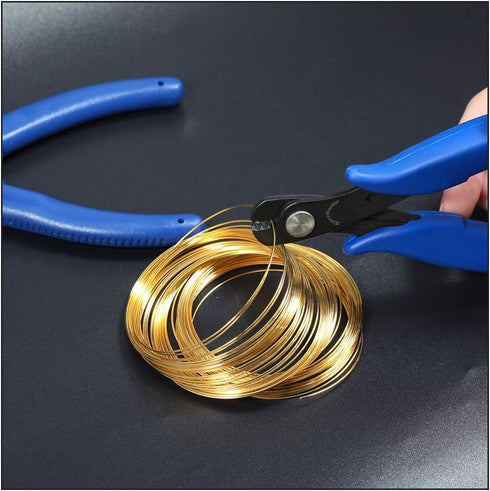 SPEEDWOX 100 Loops Gold Memory Wire for Bracelet Making Memory Beading Wire for Wire Wrap DIY Jewelry Making Supplies Hobby Work Tool...