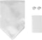 Dan Smith Self Ascot Scarf For Party White Silk Blend Plain Self Ascot Cravat Tie Pocket-Square Cufflinks Set 46" Clip-On Famliy Shirt C.C.AQ.AA.0...