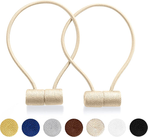 Curtain Tiebacks Clips VS Strong Magnetic Tie Band Home Office Decorative Drapes Weave Holdbacks Holders European for Blackout Sheer Window Treatm...