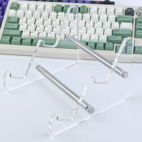 2 Tier Acrylic Keyboard Display Stand, Transparent Clear Keyboard Holder Keyboard Stand for Desktop, Computer Keyboard Stand Acrylic Desk Accessor...