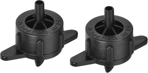 100 Pack Irrigation Drip Emitters - Garden Lawn Pressure Compensating Dripper Constant Flow Apply to Watering System (34x23.5mm Black)...