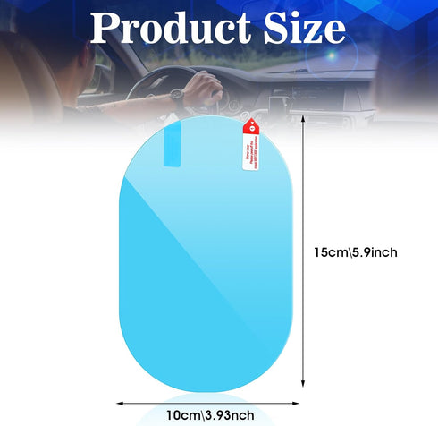 4Pcs Car Rear View Mirror Film Clear Sticker Film Transparent Rainproof Film with Cleaning Kits Waterproof Sticker Antifogging for Car Mirrors and...