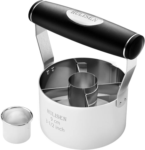 HULISEN Donut Cutter, 3.5 inch Stainless Steel Doughnut Cutter with Soft Grip Handle, and Small Biscuit Cutter, Professional Baking Dough Tools, G...