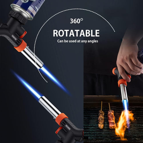 Butane Torch Kitchen Blow Lighter - Culinary Torches Chef Cooking Professional Adjustable Flame Shape Strength with Reverse Use for Creme, Brulee,...