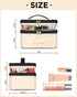 Cosmetic Bags for Women Clear Leather Double Layer Makeup Bag - Large Travel Skincare Bag For Travel Organizer Toiletry Bag - Beige...