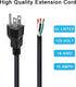 18 Gauge Replacement Power Cord?6.46Ft Cable 110V 115V 120V 125V 300V Pigtail for Appliance, NEMA 5-15P Plug US SJT 18AWG (18/3),Power Cord Replac...