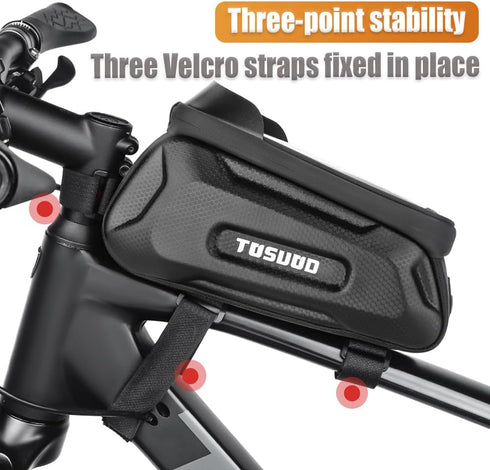 Bike Phone Holder Bike Frame Bag Bike Phone Holder Bag Touchscreen Bike Bag Phone Mount Bag Bike Cell Phone Bag for Men Compatible Phone Under 7.2...