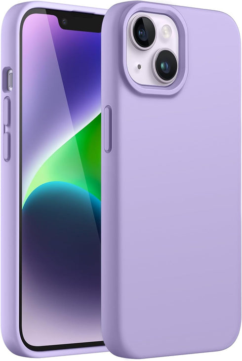 JETech Silicone Case for iPhone 14 Plus 6.7-Inch, Silky-Soft Touch Full-Body Protective Phone Case, Shockproof Cover with Microfiber Lining (Light...