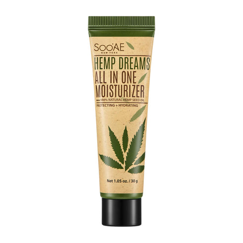 Soo'AE Hemp Dreams All In One Moisturizer, Mini Face Cream, Travel Size (1.05 oz. / 30 g), 1 Count Hemp Seed Oil Facial cream with Cica, Madecasso...