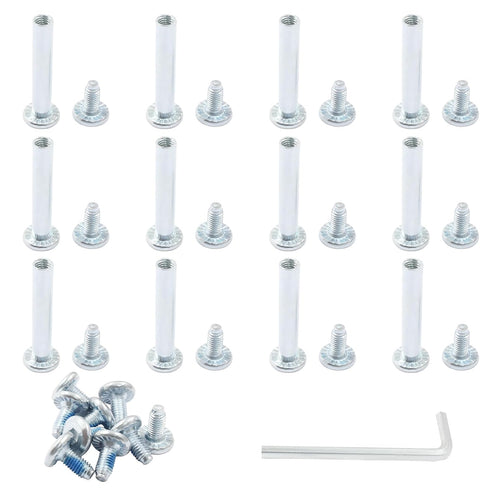 Luomorgo 12 Sets Inline Skate Wheel Screw, 6mm/15/64" OD Shaft Hex Socket Screw Axles for Roller Skate with Allen Wrench ?Long?...