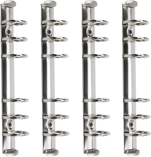 4 Pack Notebook Mechanisms Replacement Kit A5 Metal 6-Ring Binder Mechanism Metal Loose Leaf Binders for Organizers DIY Planners Loose Leaf Notebo...