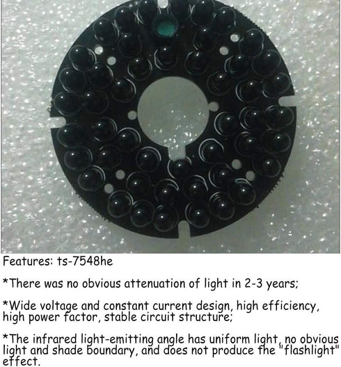 1Pcs 48 Pieces IR LEDs Light Board 940NM LED Illuminator IR Infrared Board Module Invisible Light at Night for CCTV Security Camera...