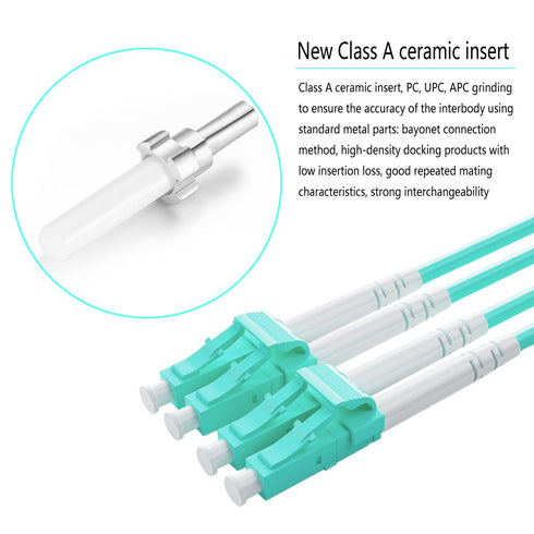 Fiber SFP Cable LC to LC OM3 10Gb/Gigabit-850nm Multi-Mode Dual Core Jumper Duplex Fiber Optic Cable Module Soft for Transceiver,Test Equipment,Co...