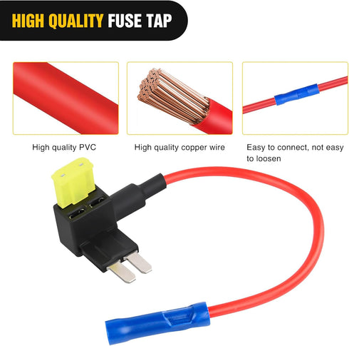 Nilight 10 Pack Micro 2 Fuse TAP 12V Car Add a Circuit ATR Blade Adapter with 20A II Fuses Holder Add On Dual Circuits Adapters for Cars Trucks Bo...