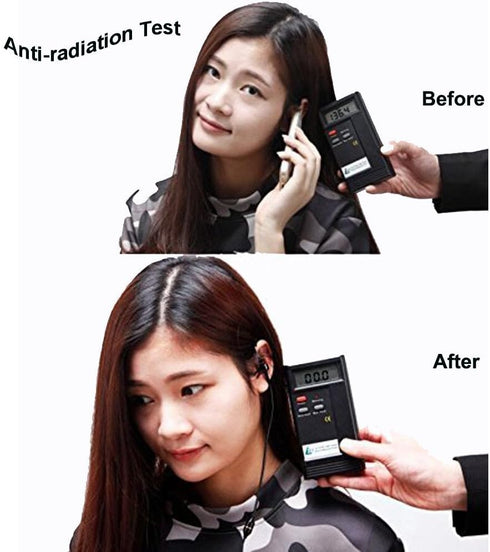 Anti-Radiation Headphones Air Tube Headset Radiation Free Earbuds with Microphone Binaural Acoustic Stereo Alumium Metal Housing Wired in-Ear Hand...