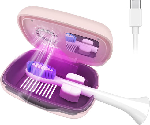 UV Toothbrush Covers Case and Holder with Light,Toothbrush Covers with Holder, Rechargeable Portable Toothbrush Cleaner Case, Toothbrush Box Fan w...