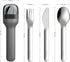 ZOKU Pocket Utensil Set, Charcoal - Stainless Steel Fork, Knife, and Spoon Nest in Hygienic Case - Portable Design for Travel, School, Work, Picni...