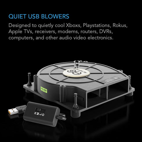 AC Infinity MULTIFAN S2, Quiet 120mm USB Blower Fan with Speed Control, UL-Certified for Receiver DVR Xbox Modem AV Cabinet Cooling...