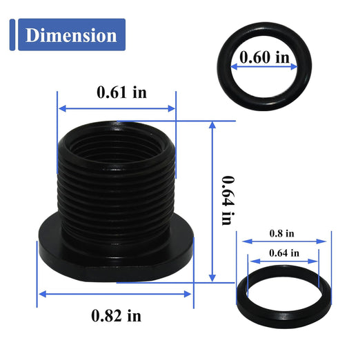 2 Pcs Thread Adapters and Metal Washers, Replacement Kit, 1/2 * 28, 5/8 * 24, black...
