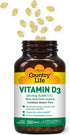 Country Life Vitamin D3 5000 IU for Immune and Bone Health, Calcium Absorption, and Colon Health - Sustainable Source from Lanolin, Available in V...