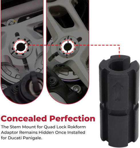 Stem Mount Adaptor for Quad Lock Rokform Effortlessly Mount Your Phone for Ducati Panigale-Perfect Phone Mount Solution...