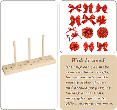 Bow Maker Bow Making Tool for Ribbon, Wooden Wreath Bow Maker for Making Gift Bows, Wrist Corsages, Party Decorations, Hair Bows, Holiday Wreaths(...