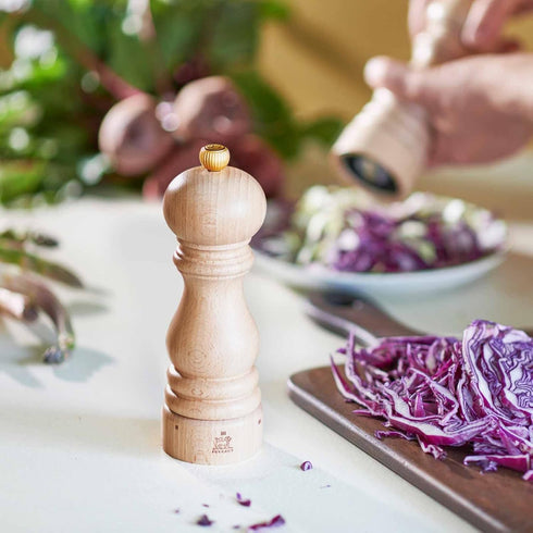 Peugeot - Paris u'Select Manual Pepper Mill - Adjustable Grinder - Beechwood, Gloss Black...