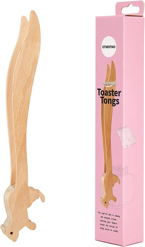Toaster Tongs - Squirrels Toast Tongs, Wooden Tongs for Toaster, Wooden Toaster Tongs - Multipurpose Mini Tongs for Appetizers, Wood Utensils & Cu...