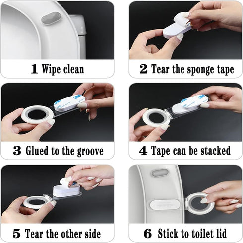 Toilet Lid Lifter, Toilet Seat Lifter Toilet Seat Handle Lifter Toilet Cover Lifter,Avoid Touching Toilet Cover Handle,2 PCS White....