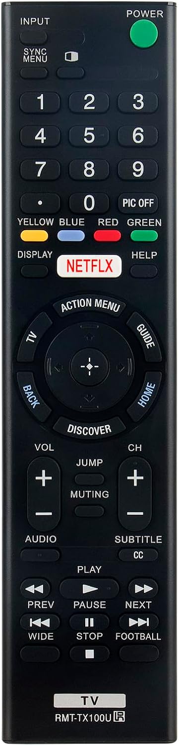 RMT-TX100U Replace Remote fit for All Sony LCD LED HDTV Smart Bravia TV KDL-50W800C KDL-55W800C KDL-65W850C KDL-75W850C XBR-43X830C XBR-49X830C XB...