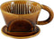 Asayu Japan Ceramic Coffee Pour Over Maker Set in Caramel, Slow Brewing Paper Filter Holder and Dripper with 3 Holes for Coffee and Tea - Coffee D...