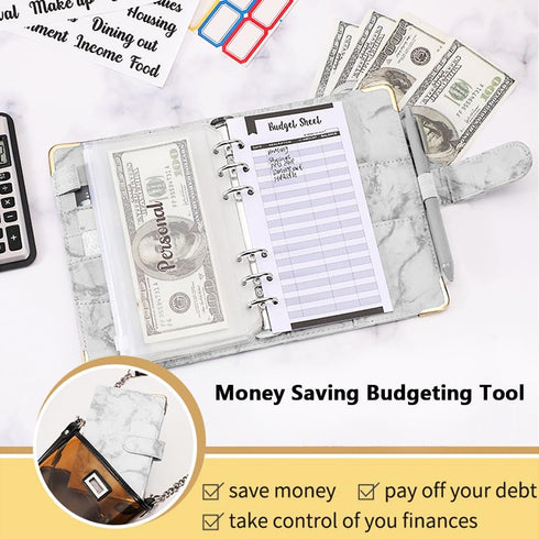 AUSTARK Budget Binder, Money Saving Binder Cash Envelopes for Budgeting, Money Organizer with 12pcs Zipper Envelopes & 12pcs Expense Budget Sheets...