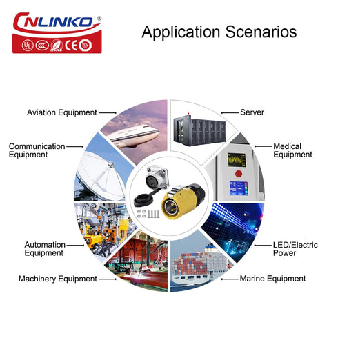 CNLINKO LP-20 Industrial Waterproof Connector IP68 Circular Connector Quick Plugging Aviation Connector Anti-Interference Shell Fast Release Conne...