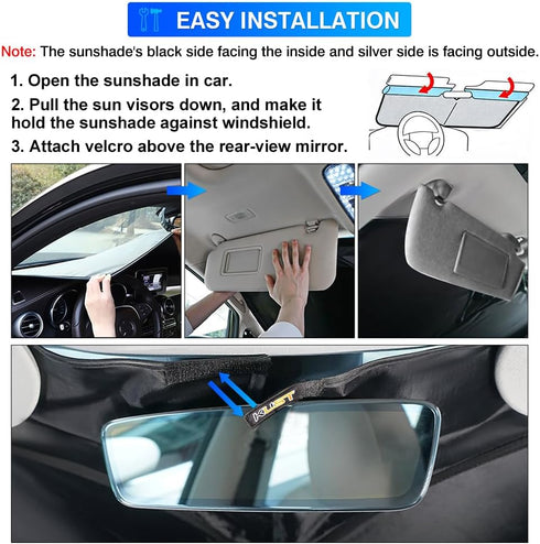 KUST Windshield Sun Shade Custom Fit for Toyota 4Runner 2010-2023 2024 2025 Sunshade Foldable Sun Visor Protector Blocks UV Rays Keep Your Car Coo...