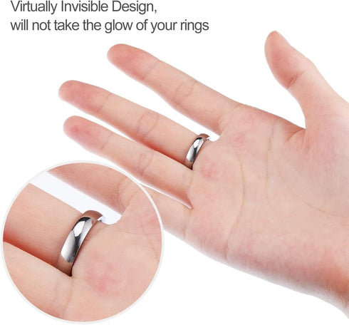 Chuangdi 8 Sheet/ 152 Pcs Ring Size Adjuster for Loose Ring Invisible Band Sizer Spacer with Polishing Cloth for Women Men, 1mm, 1.5mm Thick(Black...