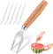 Watermelon Slicer Cuts Watermelons into Cubes, Stainless Steel Melon Cutter with Wooden Handle, Watermelon Cutting Tool Fruit Cutter with 5 Fruit ...