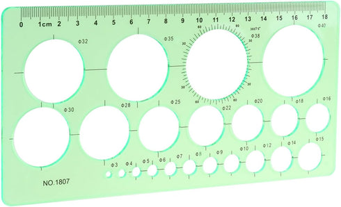Circle Template & Geometric Drawings Templates Scale Drafting Stencils for Artist Design Drawing Aids Geometry Measuring Ruler for Studying, Desig...