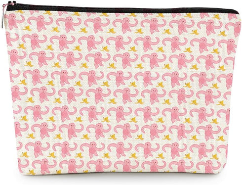 Pink Monkey Small Makeup Bag, Funny Zipper Travel Toiletry Cosmetic Bag,Gift for Teen Girls Women Monkey Lovers, Cute Makeup Bag Organizer...