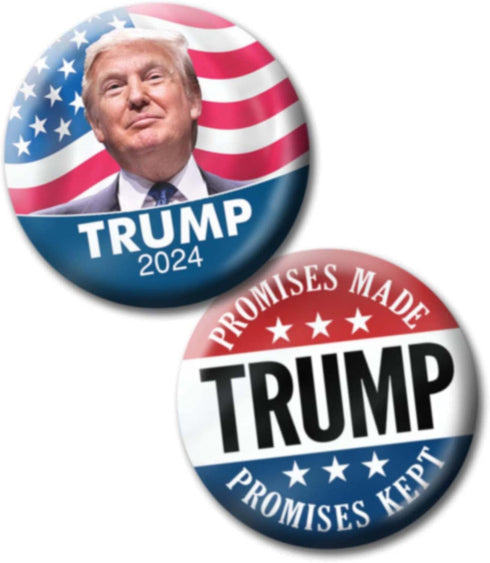 4 Pack Donald Trump 2024 Buttons - 2.25 inch Photo Wave Classic Head Designs 3671...