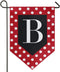 Monogram Letter B Garden Flag Red and White Polka Dot Pattern Double Sided Home Yard Decor Banner Outdoor 12.5 x 18 Inch...