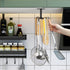 Kitchen Rotating Utensils Hooks, Matte Black Cooking Utensil Rack with 8 Rotatable Hooks for Spoons Pots Rags. Top Mounted Metal Kitchen Utensils ...