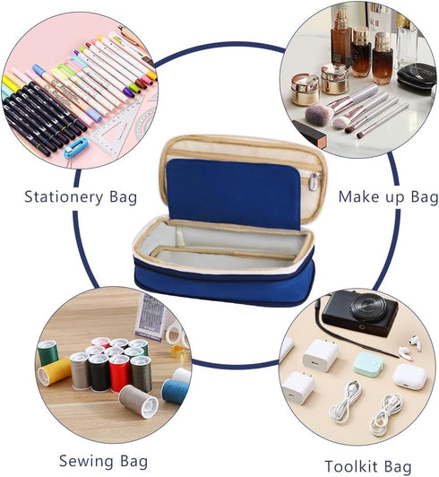 iSuperb Foldable Pencil Case Zipper Big Capacity Aesthetic Canvas Pencil Pouch Compartments Stationery Organizers Pen Bag for Kids Girls Boys Teen...