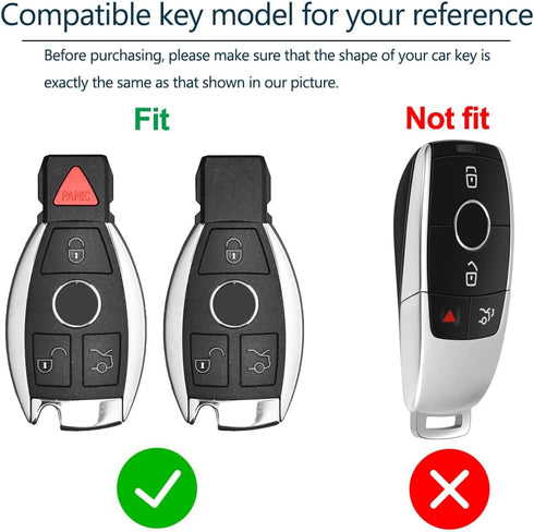 Lcyam Key Fob Cover Case Carbon Fiber Pattern for Mercedes Benz C E M S CLS CLK GLK GLC G Class CLA GLK350 GLA 250 C300 AMG 2019 GLC 300...