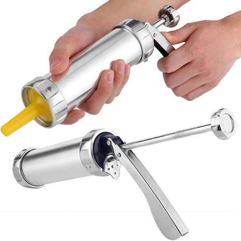 Cookies Press Cookies Press Silver Aluminum Alloy + Abs Cookies Press Maker Kit Biscuits Maker Press Machine Bakeware With 20 Cookies 4 Nozzles...