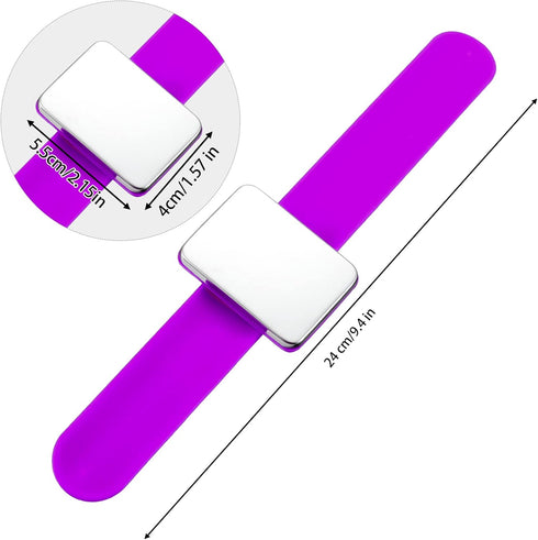 WILLBOND Magnetic Sewing Pincushion Wristband, 2 Pieces, with Flannelette Bag, Silicone Bracelet, Rose Red, Purple...